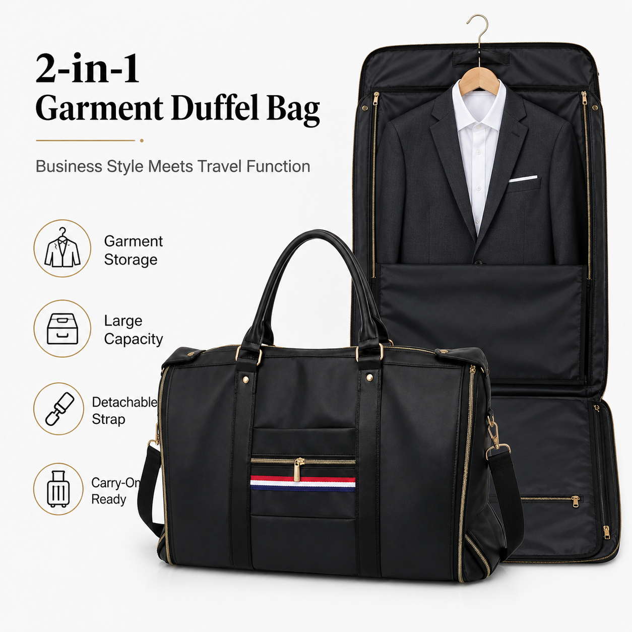 Premium Black Garment Duffel B - Men'S Shoes For Suits avaliação e preço