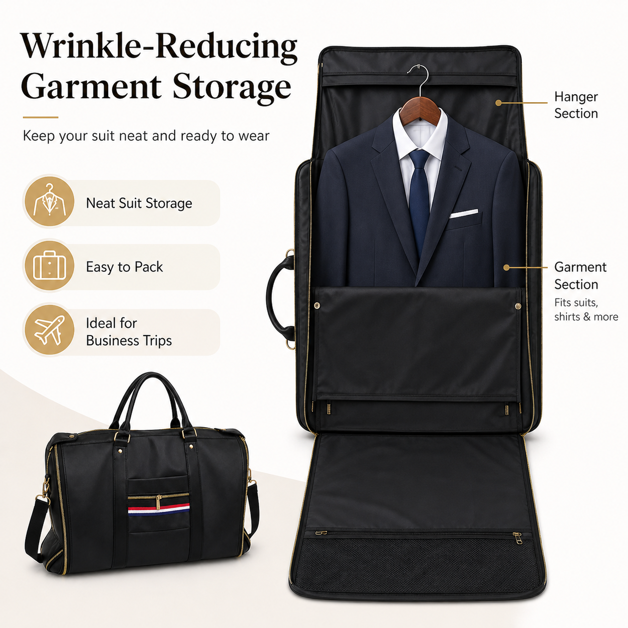 Premium Black Garment Duffel B - Men'S Shoes For Suits avaliação e preço