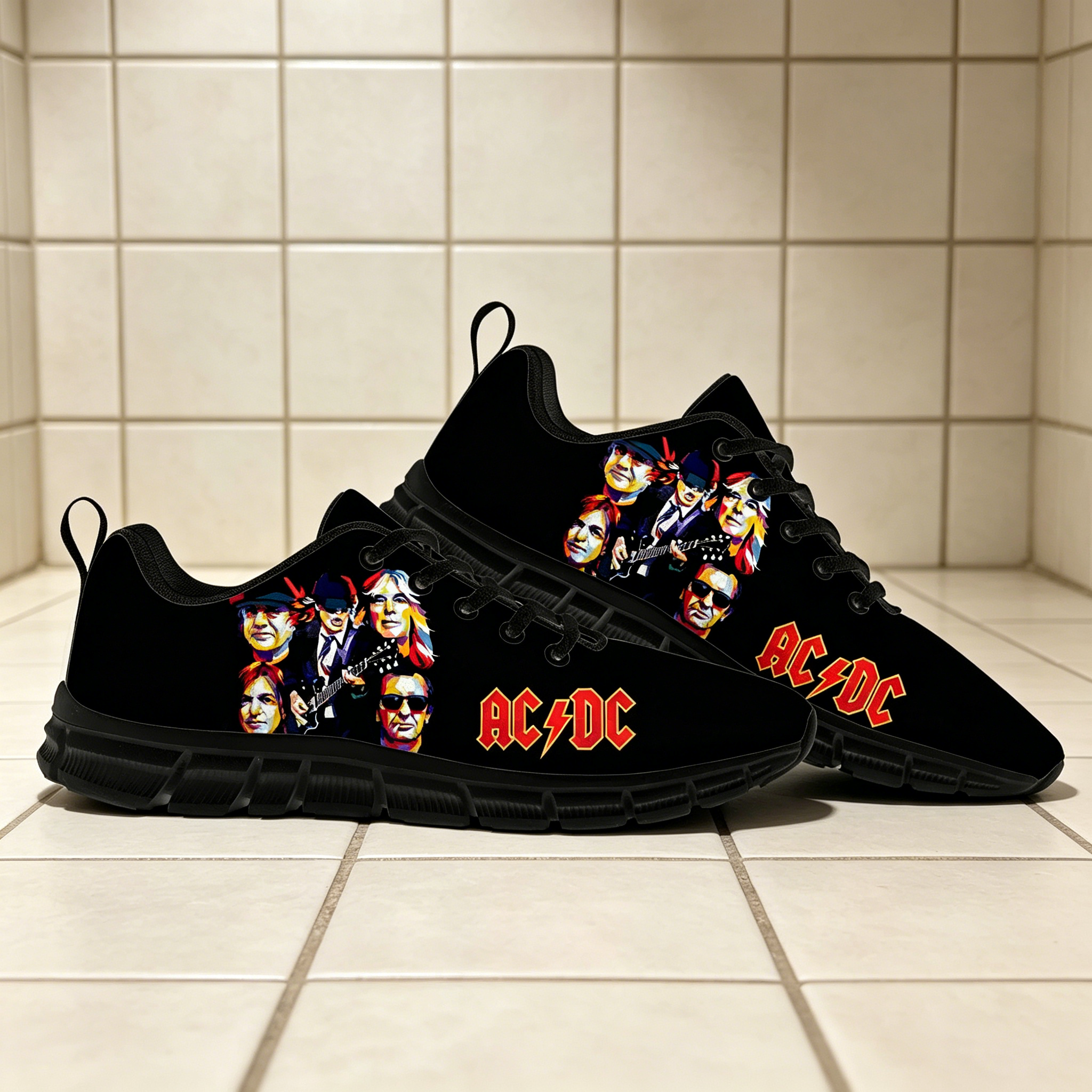 AC/DC Rock Band Retro Print Cu - Men'S Shoes Dc avaliação e preço