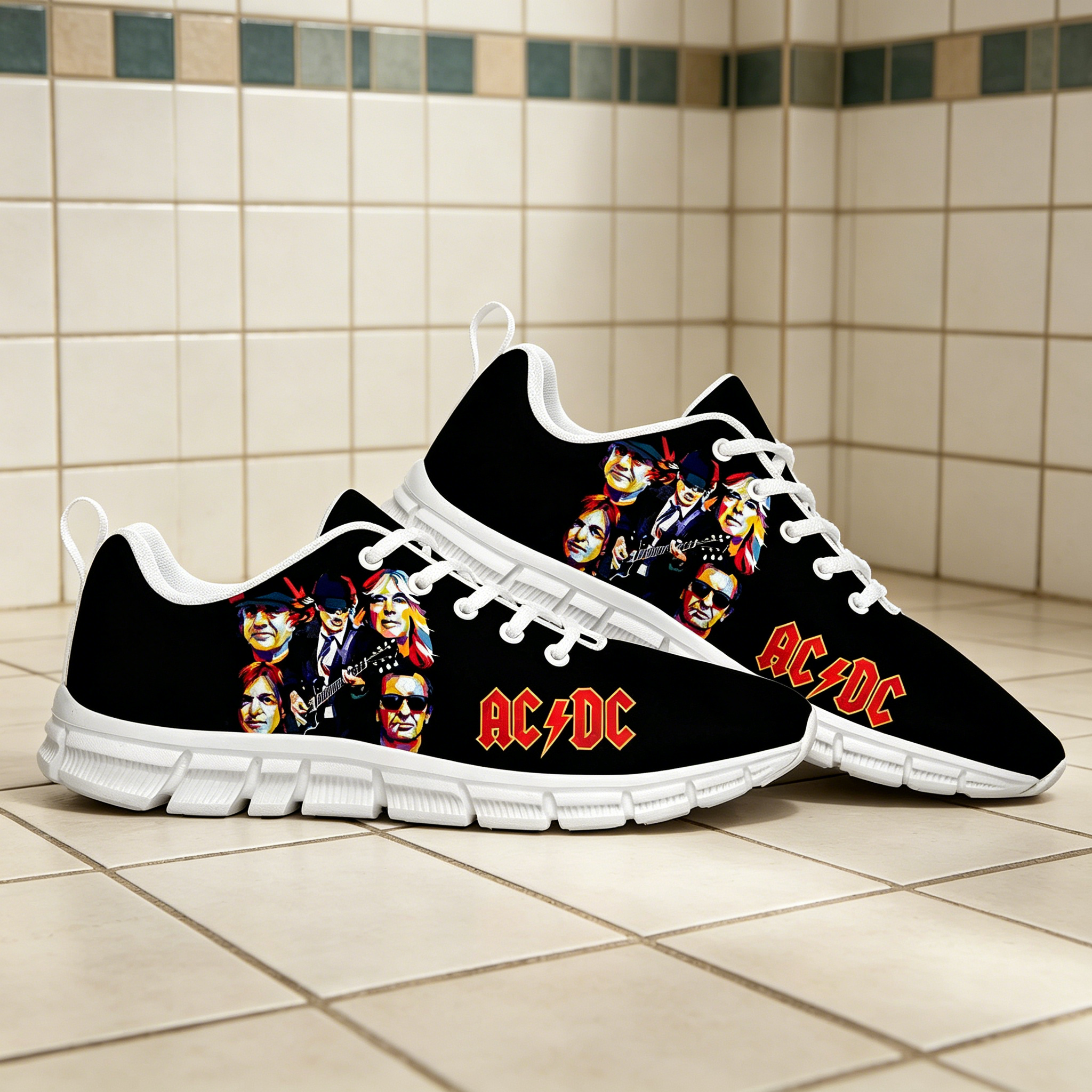 AC/DC Rock Band Retro Print Cu - Men'S Shoes Dc avaliação e preço