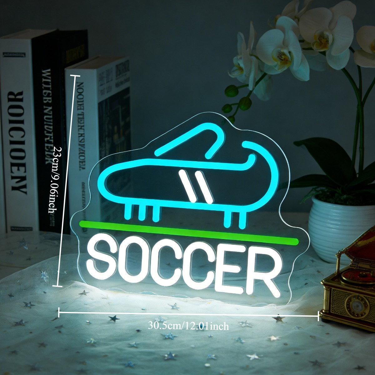 Soccer Shoe Neon Sign LED Nigh - Men'S Shoes Dc avaliação e preço