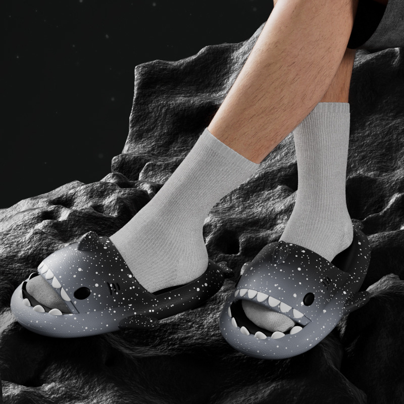 Cute Cartoon Shark Slippers Fo - Men'S Shoes Slip On avaliação e preço