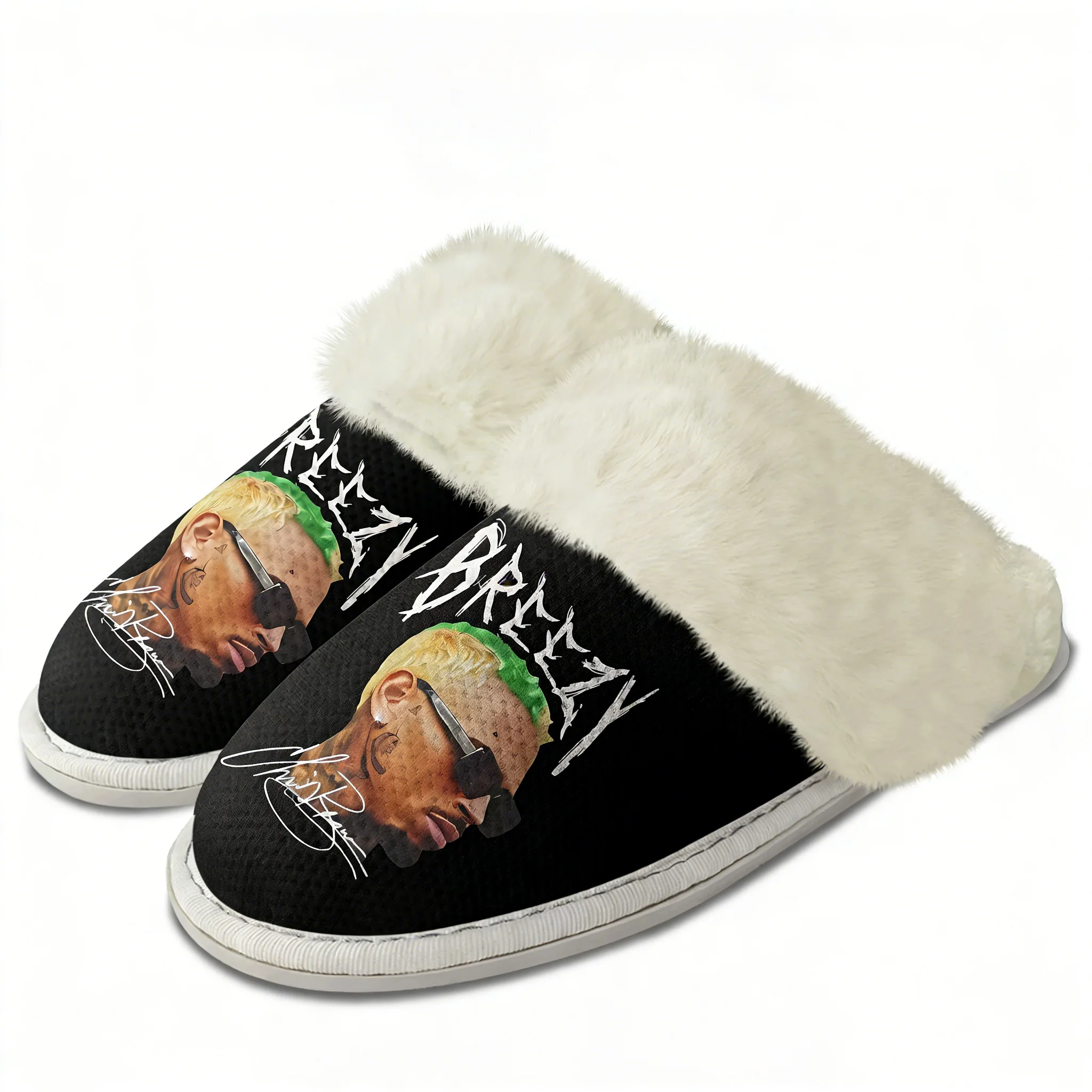 Chris Brown Plush Slippers Kee - Men Shoes For Winter avaliação e preço