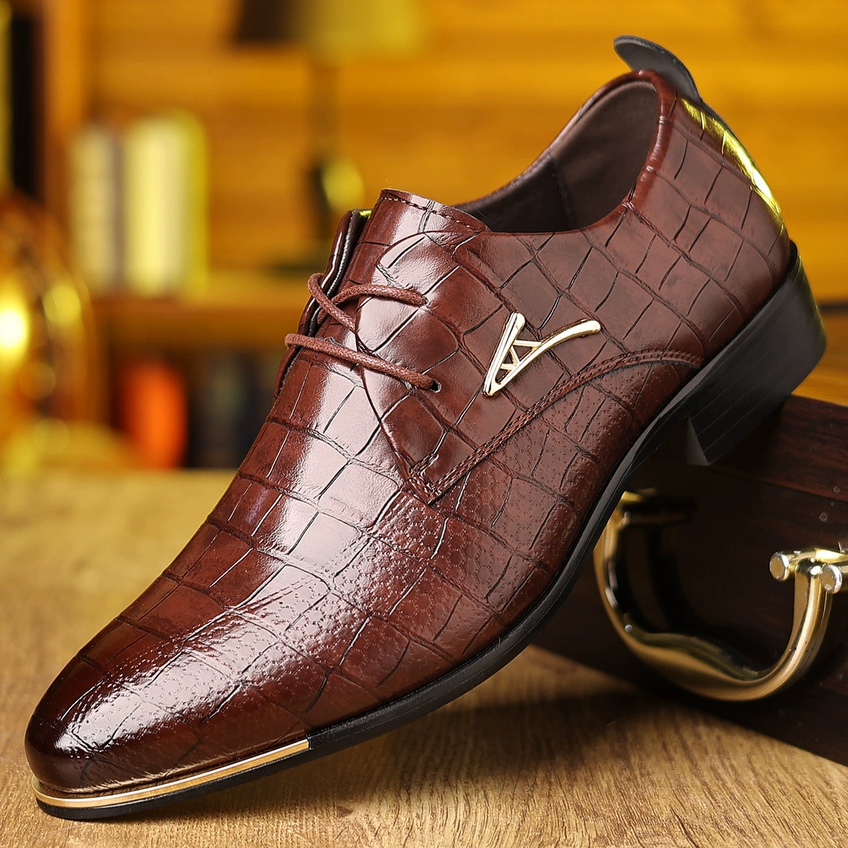 Fashion PU Leather Shoes Men B - Men'S Shoes For Suits avaliação e preço
