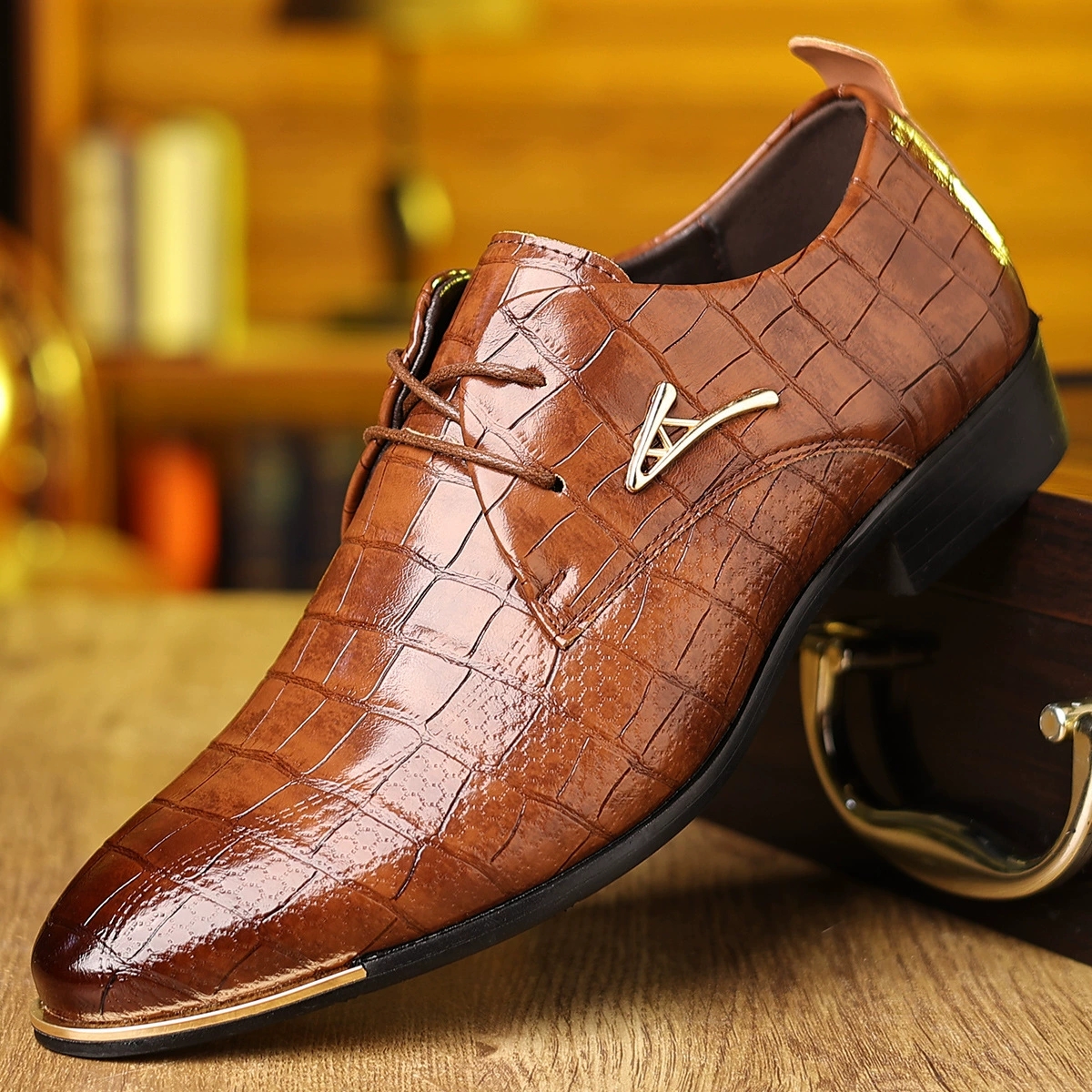 Fashion PU Leather Shoes Men B - Men'S Shoes For Suits avaliação e preço