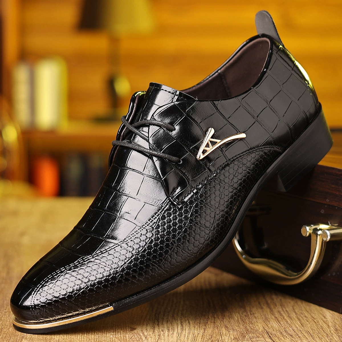 Fashion PU Leather Shoes Men B - Men'S Shoes For Suits avaliação e preço