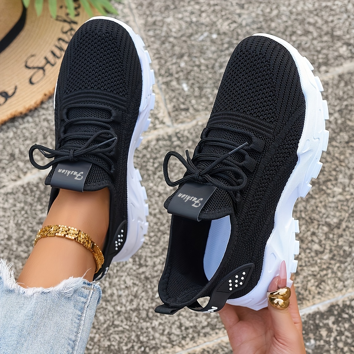 Breathable Knit Sneakers Fashi - Men'S Shoes Hoka Sale avaliação e preço