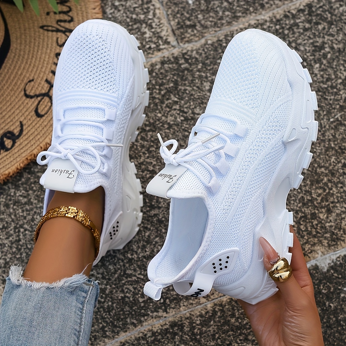 Breathable Knit Sneakers Fashi - Men'S Shoes Hoka Sale avaliação e preço