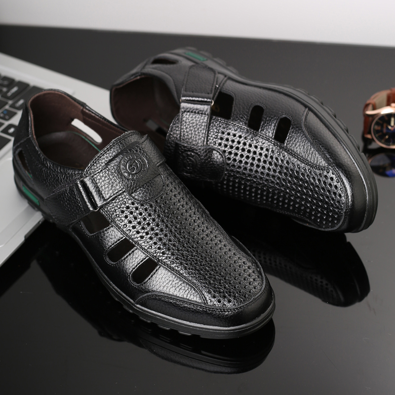 Men's Genuine Leather Sandals  - Men Shoes Eu To Us avaliação e preço