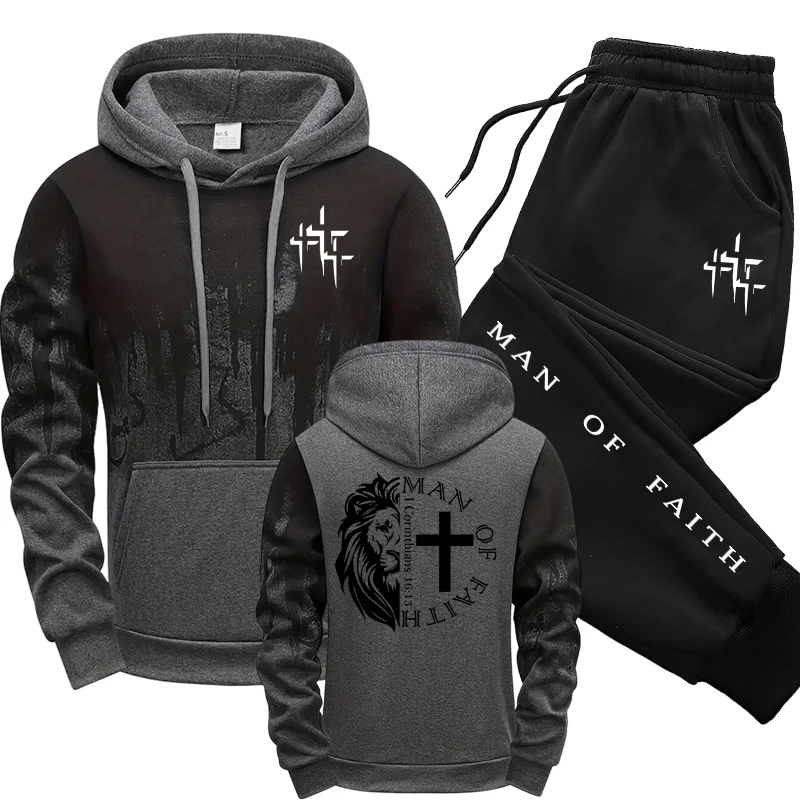 Man of Faith Pattern Men's Set - Men Shoes Joggers avaliação e preço