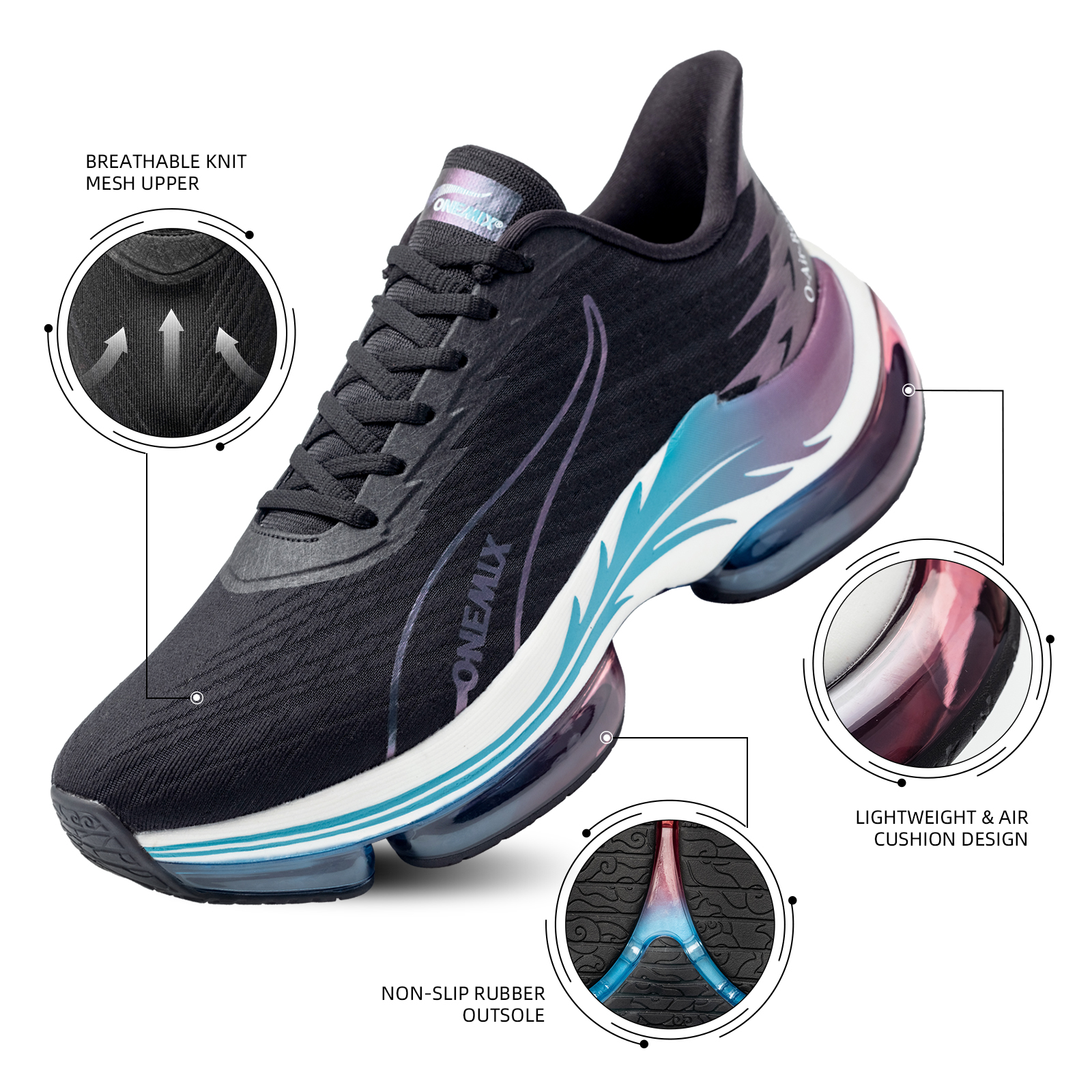 ONEMIX Men's Running Shoes Air - Men Shoes Eu To Us avaliação e preço