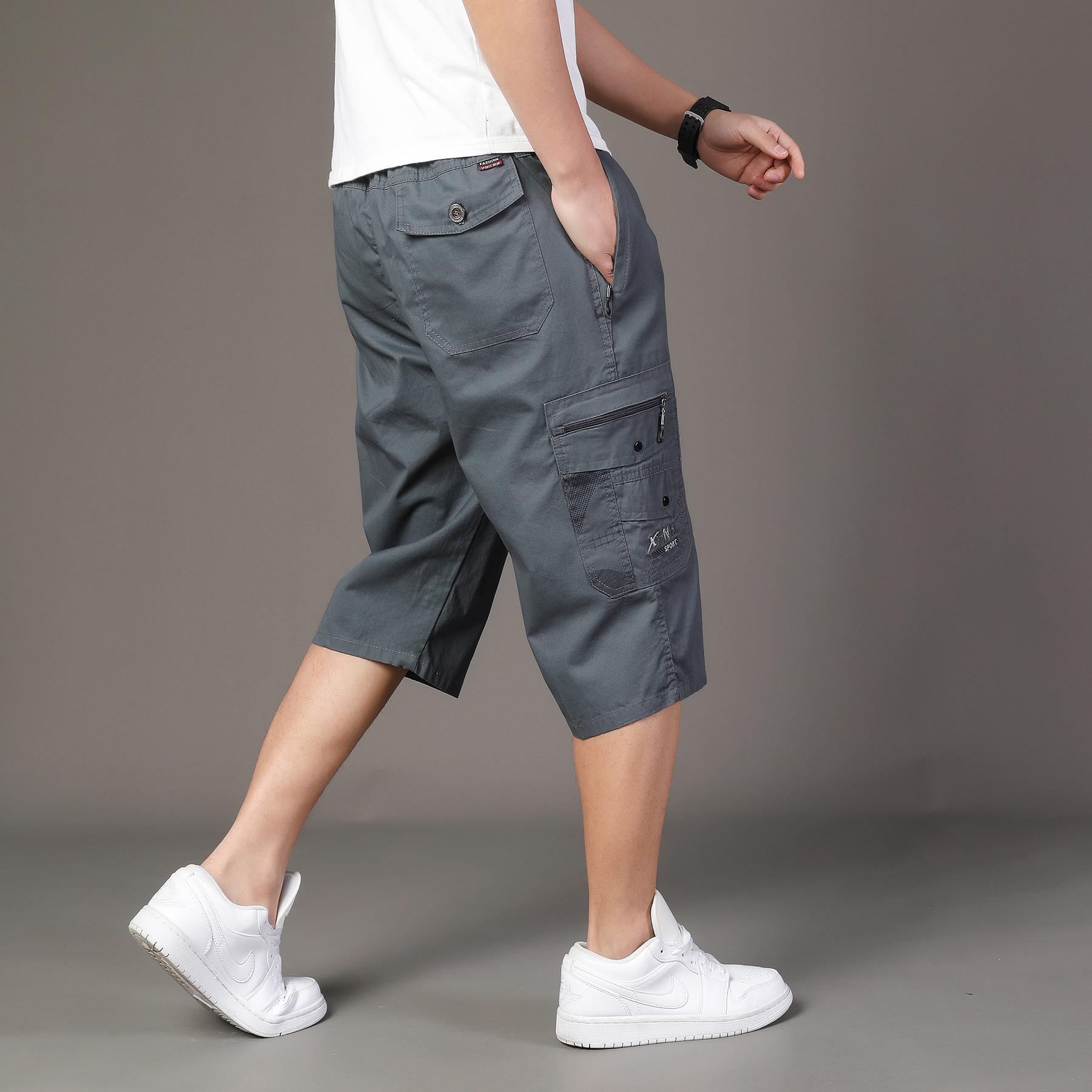 Zipper Pocket Workwear Shorts  - Men Shoes Joggers avaliação e preço