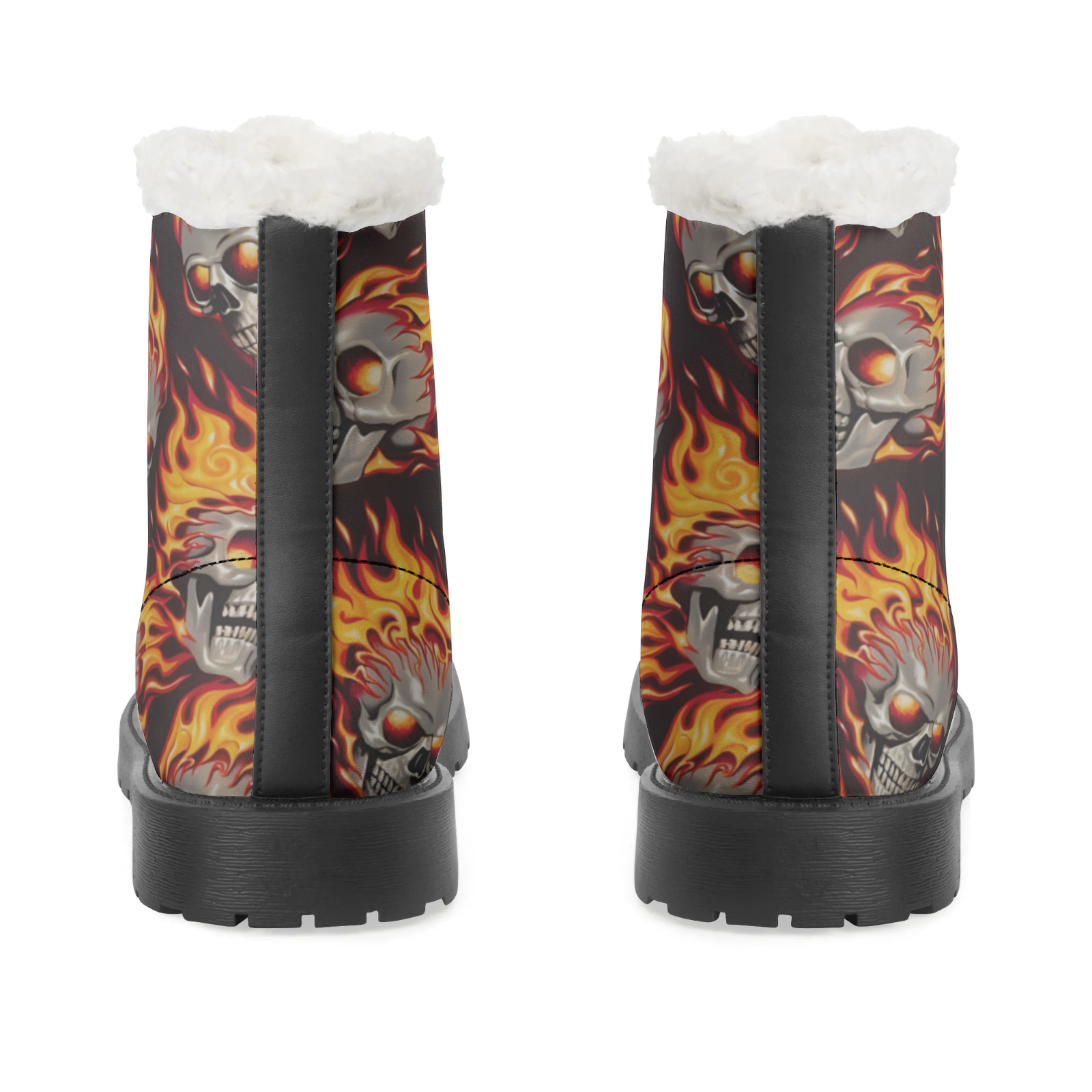Fire Skull Patterns Snow Boots - Men Shoes Eu To Us avaliação e preço