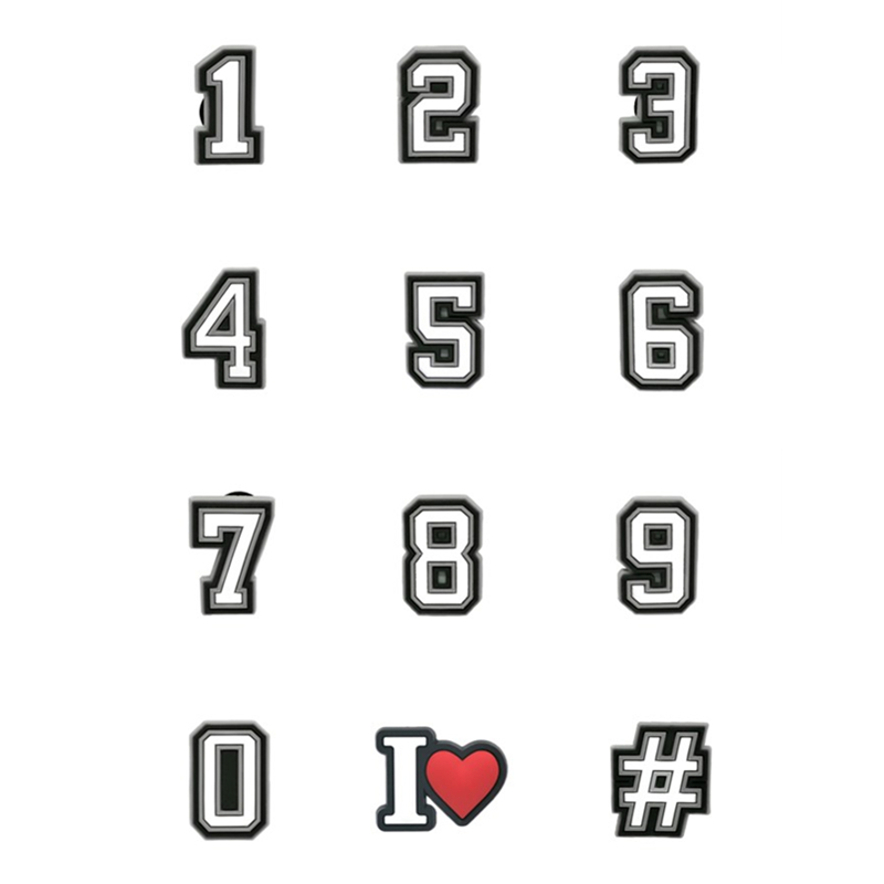 1pcs PVC Number Shoe Charms fo - Men'S Shoes Crocs avaliação e preço